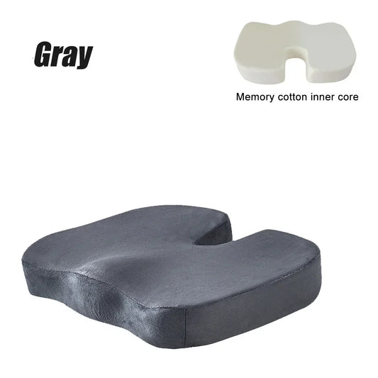 Travel Seat Cushion – Memory Foam U-Shaped Pillow for Chair & Car Hip Support